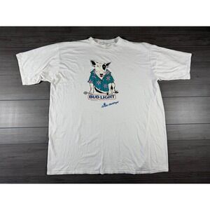 Vintage 1987 Bud Light Spuds MacKenzie T Shirt Men's White Graphic Tee